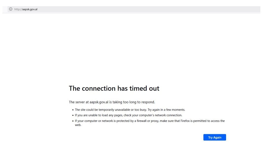 Bie sërish shteti online, shumë faqe agjencish (gov.al) nuk hapen, probleme me energjinë